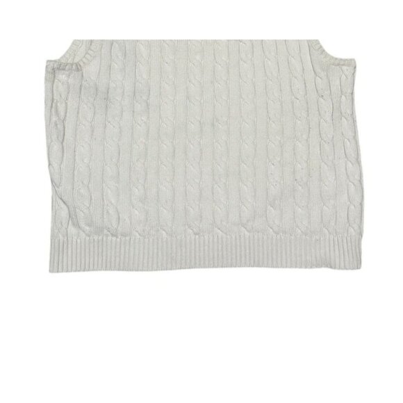 Lauren Ralph Lauren Cable Knit Tank Top Blue Label Womens XL Ivory - Picture 3 of 7